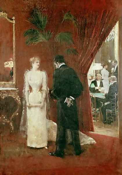 The Private Conversation, 1904 Oil Painting by Jean-Georges Beraud