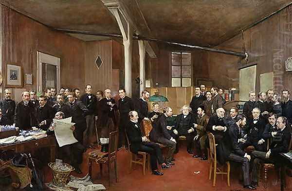 Le Journal des Debats, 1889 Oil Painting by Jean-Georges Beraud