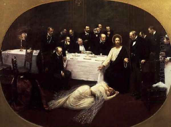 St. Mary Magdalene in the House of Simon the Pharisee 1891 Oil Painting by Jean-Georges Beraud