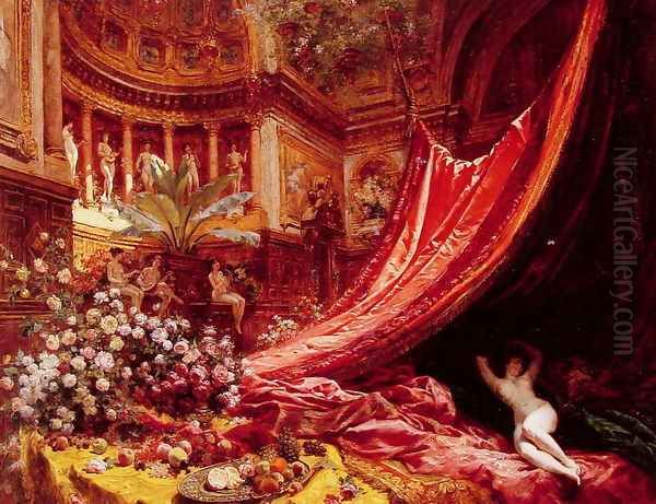 Symphony in Red and Gold Oil Painting by Jean-Georges Beraud