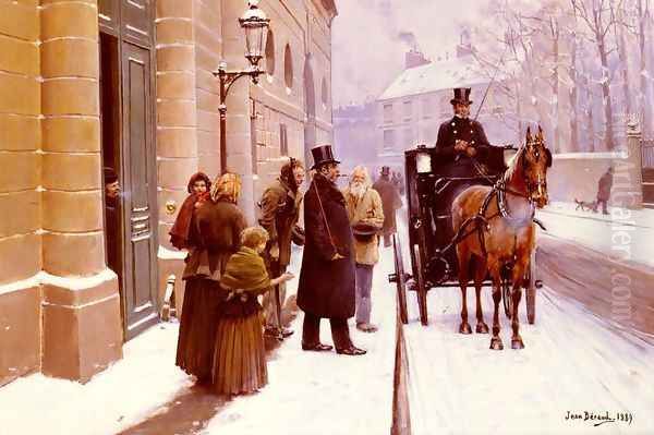 La Sortie Du Bourgeois (The Departure of the Bourgeois) Oil Painting by Jean-Georges Beraud