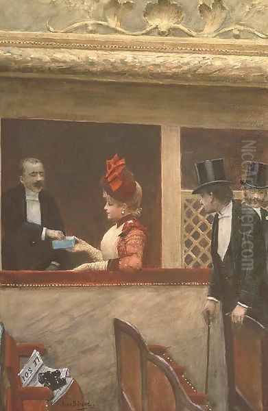 La loge au theatre Oil Painting by Jean-Georges Beraud