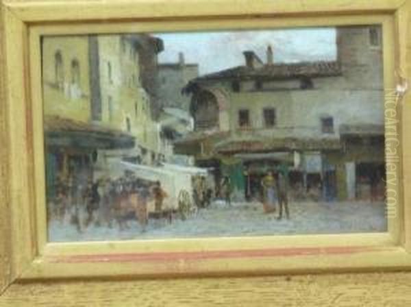 Street Scene, 
Florence Oil Painting by William Heath Wilson