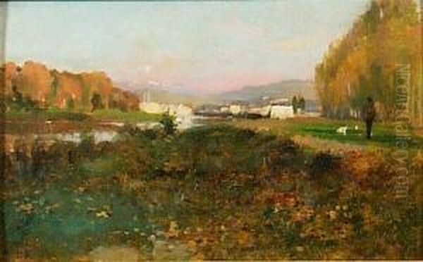 The Arno Below Florence Oil Painting by William Heath Wilson