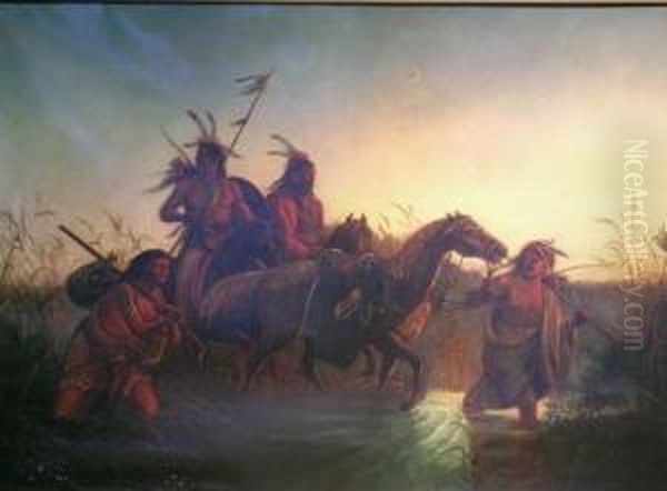 The Captive Charger Oil Painting by Charles Wimar