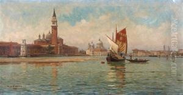 A Venetian Scene Oil Painting by Henry B. Wimbush