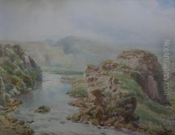 Thurso River, Caithness Oil Painting by Henry B. Wimbush