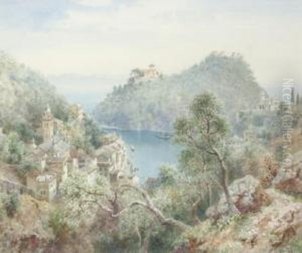 View Of Portofino, Near Genoa Oil Painting by Henry B. Wimbush