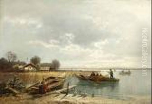 Am Starnberger See. Oil Painting by Conrad Wimmer