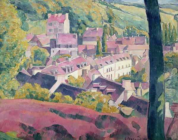 Pont Aven Seen from the Bois d'Amour, 1892 Oil Painting by Emile Bernard