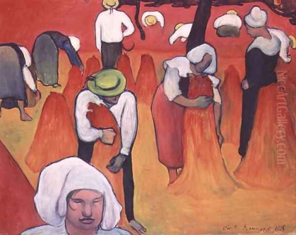 The Buckwheat Harvest, 1888 Oil Painting by Emile Bernard