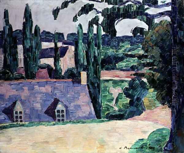 Landscape at Pont Aven Oil Painting by Emile Bernard