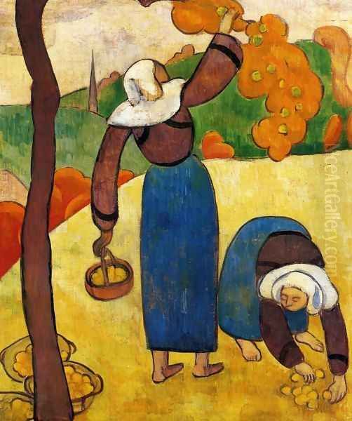 Breton Peasants Oil Painting by Emile Bernard