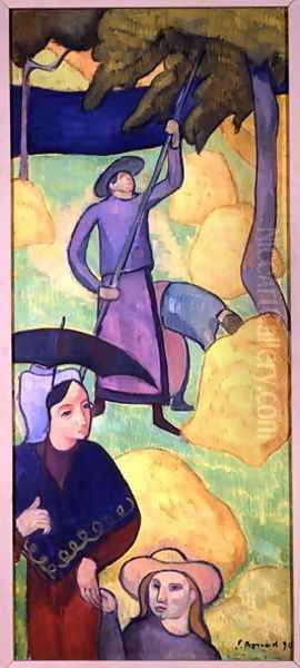 The Apple Harvest, 1890 Oil Painting by Emile Bernard