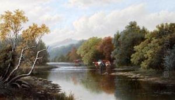 On The Dart Devon Oil Painting by Daniel H. Winder