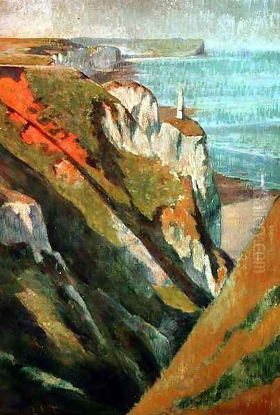 Cliffs and sea Oil Painting by Emile Bernard