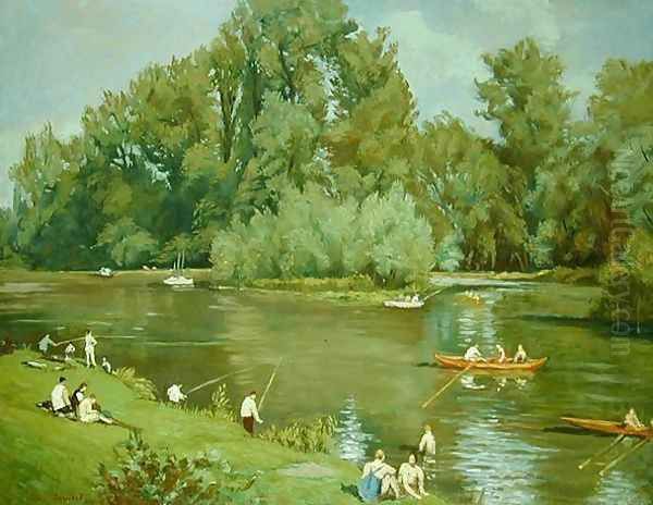 On the Shore of the Marne, c.1932 Oil Painting by Emile Bernard