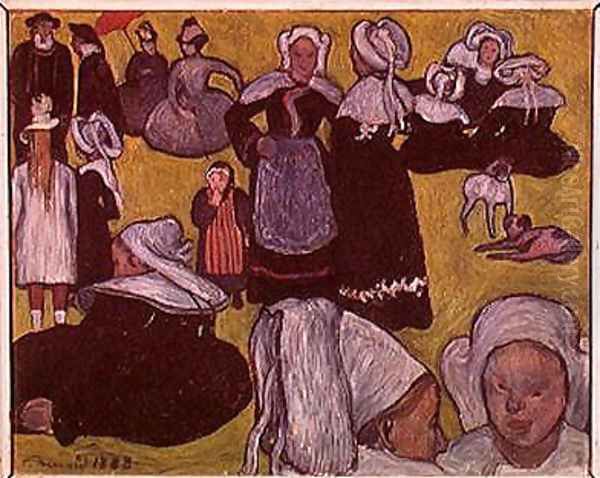 Bretons in a Field or, The Pardon, 1888 Oil Painting by Emile Bernard