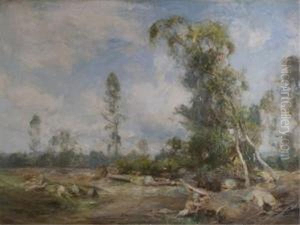 Rural Landscape Scene Oil Painting by James Lawton Wingate