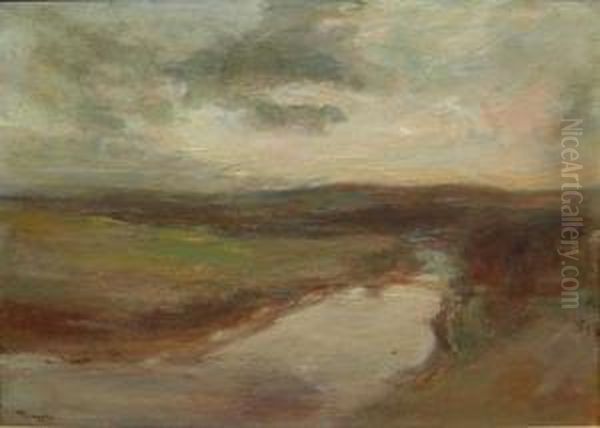 Clouds Gathering Over Moorland Oil Painting by James Lawton Wingate