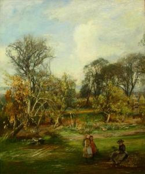 In The Orchard Oil Painting by James Lawton Wingate