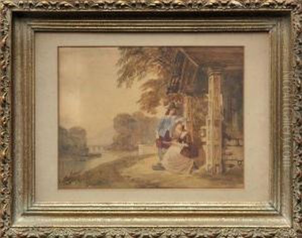 A Couple In A Park Oil Painting by James Digman Wingfield