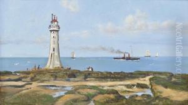 A Trip To The Lighthouse Oil Painting by F.A. Winkfield