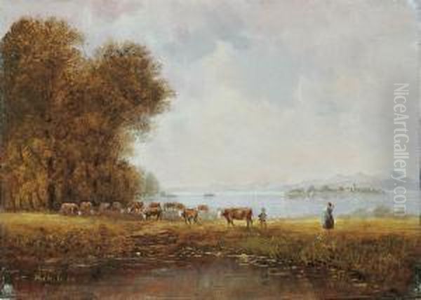 Am Chiemsee Oil Painting by Karl Winkler