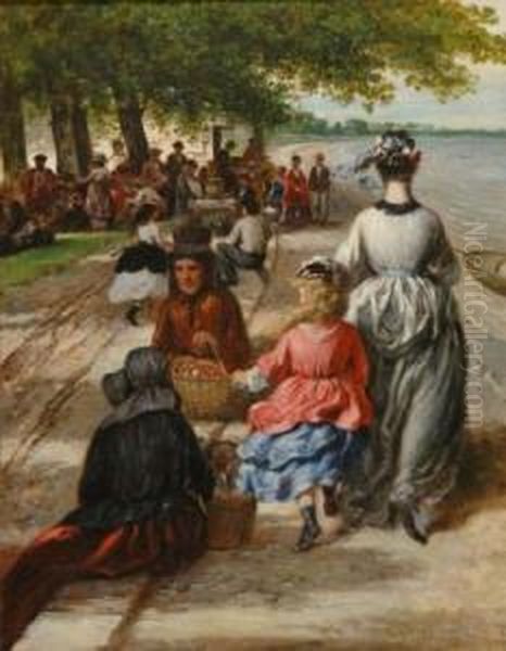 Near The Beach, Gloucester, New Jersey Oil Painting by William E. Winner