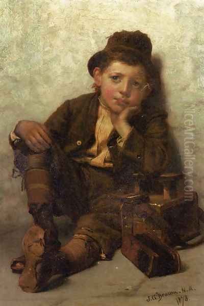 The Little Shoe-Shine Boy Oil Painting by John George Brown