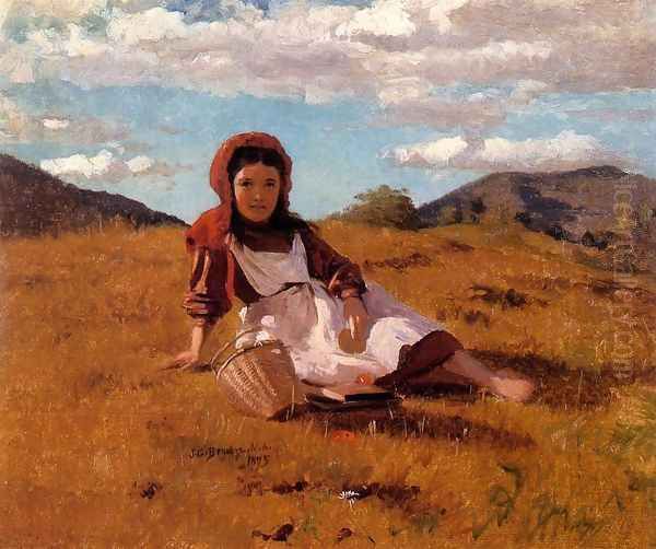 The Picnic Basket Oil Painting by John George Brown