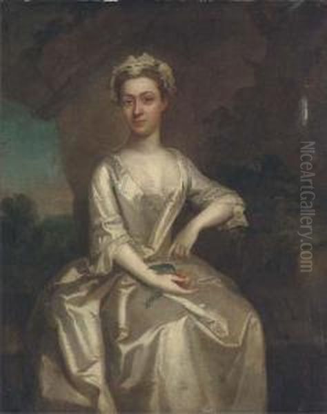 Portrait Of A Lady Oil Painting by Hamlet Winstanley