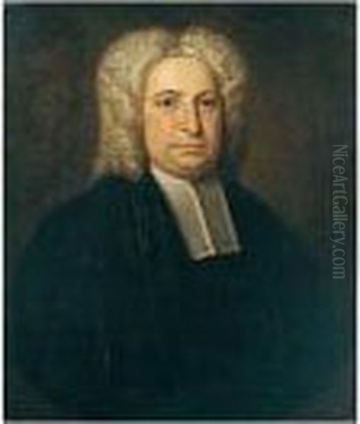 Portrait Of Thomas Morrall, The Vicar Of St. Peter's Church, Bolton (c.1680-1737) Oil Painting by Hamlet Winstanley