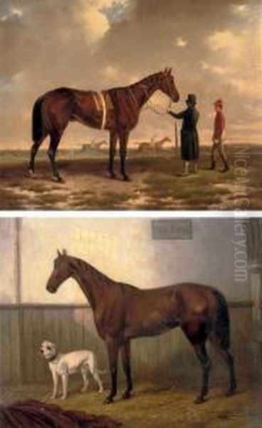 Miss Betty At The Races; And Miss Betty In The Stable Oil Painting by Abraham Hendrik Winter