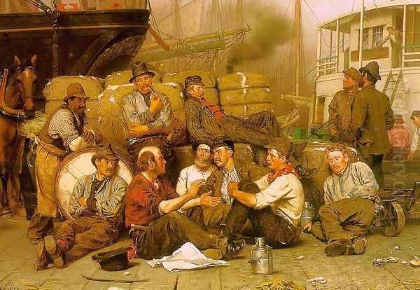 The Longshoremen's Noon 1879 Oil Painting by John George Brown