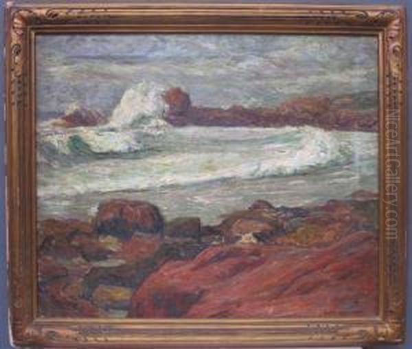 Coastal Seascape Oil Painting by Charles Allan Winter