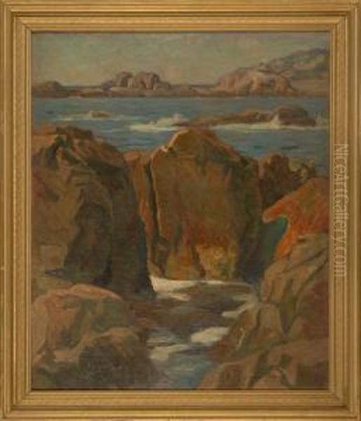 Rocky Seascape Oil Painting by Charles Allan Winter