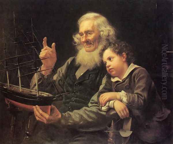 A Story of the Sea Oil Painting by John George Brown