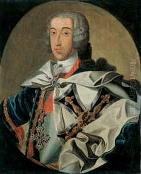 Clemens August, Kurfurst Von Koln, Als Hoch- Und Deutschmeister. Oil Painting by Johann Georg Winter