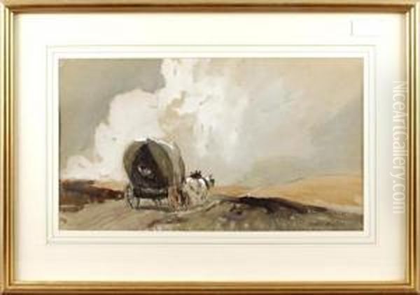 Wagon On A Moorland Track Oil Painting by William Tatton Winter