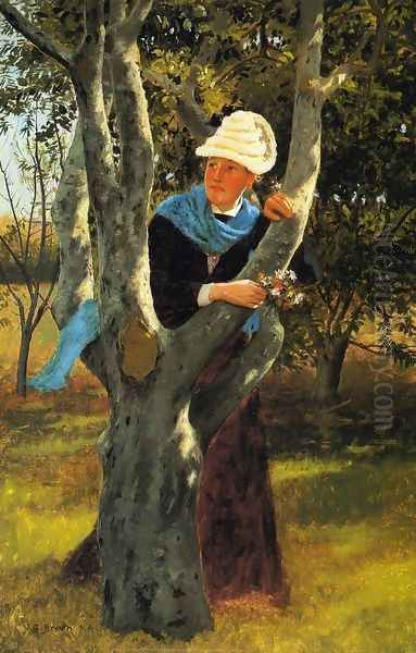 Among the Trees Oil Painting by John George Brown