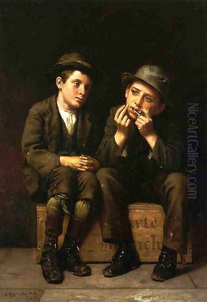 A Street Fair Oil Painting by John George Brown