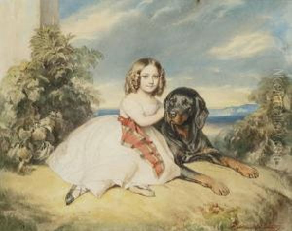 Portrait Of The Empress Eugenie As A Child Oil Painting by Hermann Winterhalter