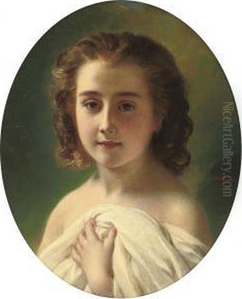 Little Darling Oil Painting by Hermann Winterhalter