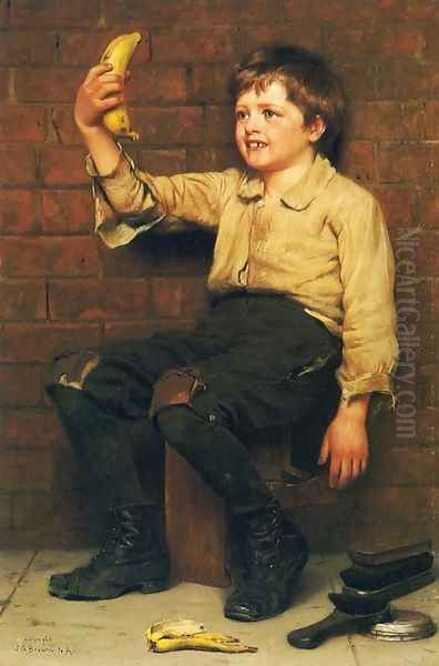 Banana Boy Oil Painting by John George Brown