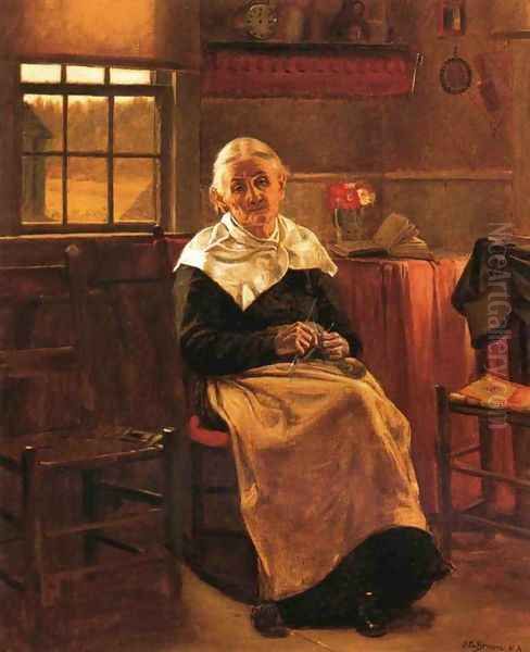 Dear Old Grannie Oil Painting by John George Brown