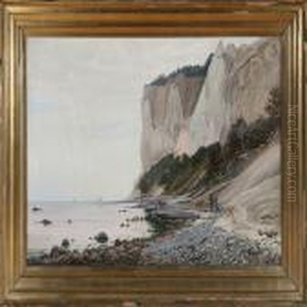 Scene From Mons Klint, Denmark Oil Painting by Frederik Winther