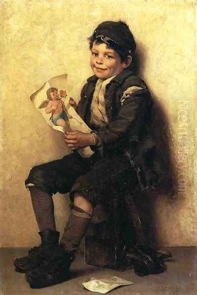 Paddy's Valentine Oil Painting by John George Brown