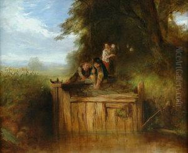 An Old Sluice, Near Livingston Oil Painting by John Crawford Wintour