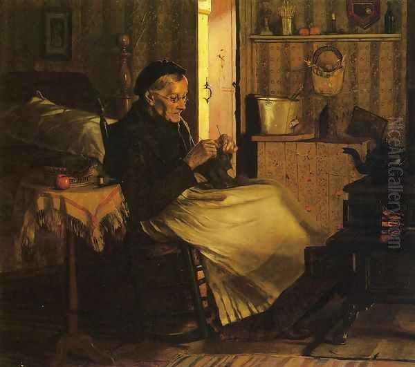 Home Comfort Oil Painting by John George Brown